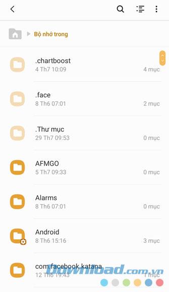 Instructions to create and view hidden folders on Android