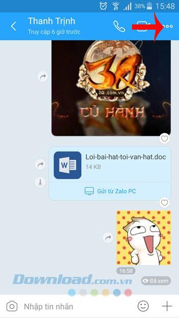 Instructions to block Zalo messages on Android