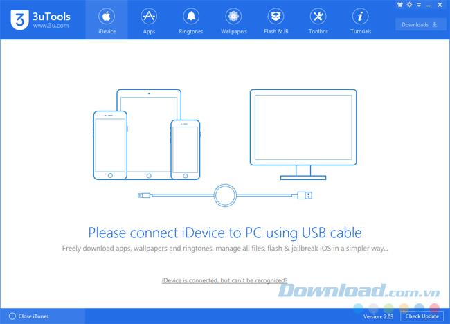 قم بتثبيت 3uTools على الكمبيوتر