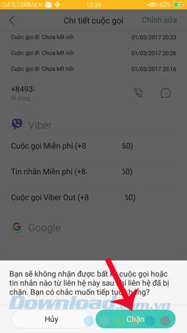 Instructions for blocking calls on Android phones