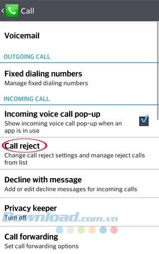 Instructions for blocking calls on Android phones