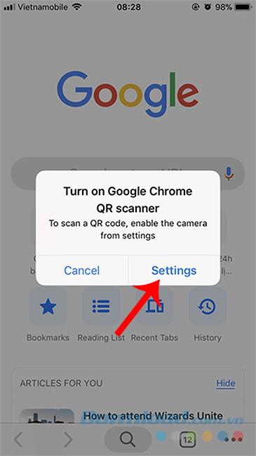 Jak zeskanować kod QR za pomocą Google Chrome na iPhonie