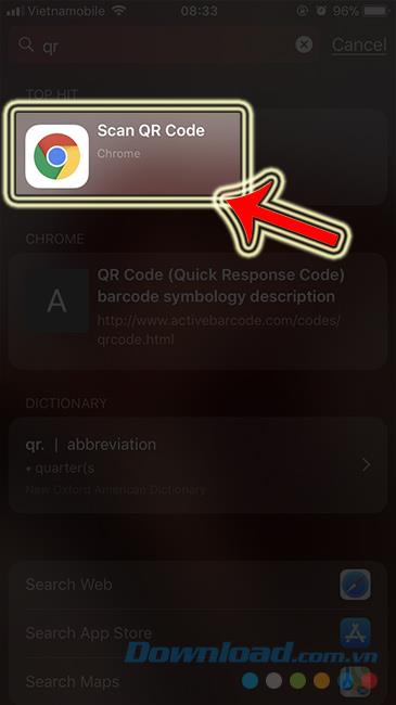 How to scan a QR Code with Google Chrome on iPhone