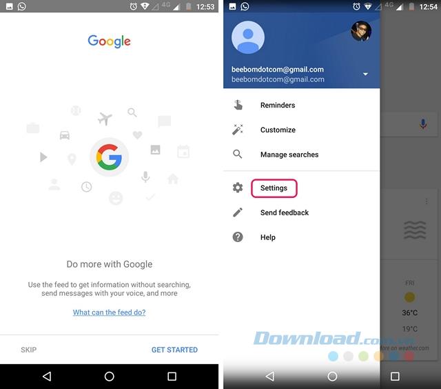 Instructions for activating Google Assistant on Android devices