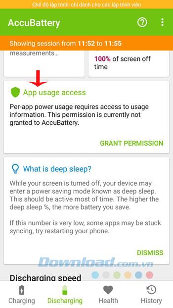 Verwendung von Accubattery zur Verfolgung des Batterieverbrauchs unter Android