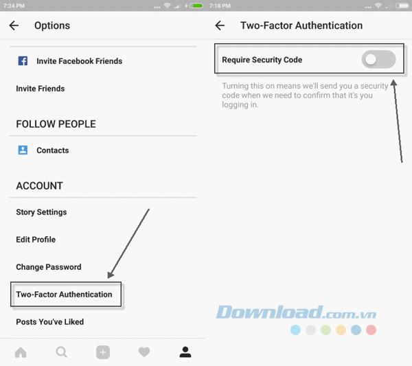 Instructions pour activer la fonction de sécurité à 2 couches sur Instagram