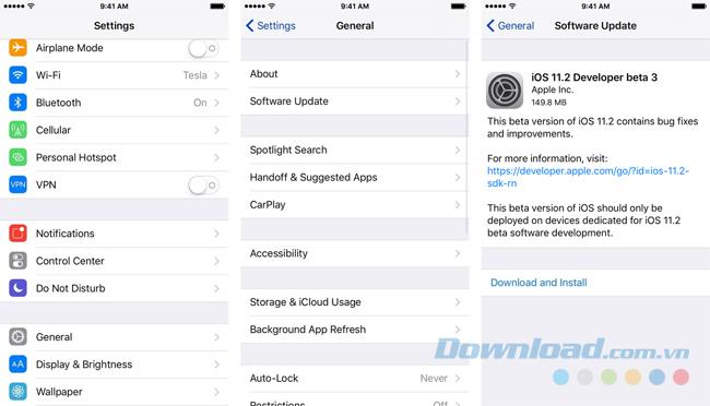 Anweisungen zum Herunterladen und Installieren von iOS 11.2 Public Beta 3 für iPhone oder iPad