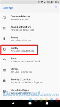 Instructions to turn on night mode on Android devices