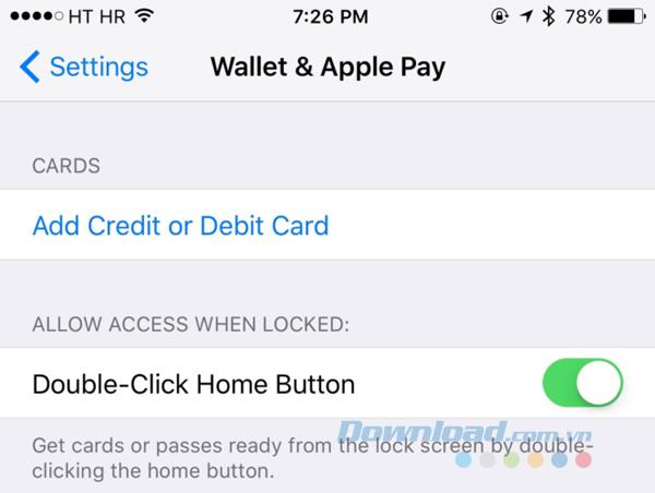Instructions pour un accès rapide à Wallet et Apple Pay sur lécran de verrouillage