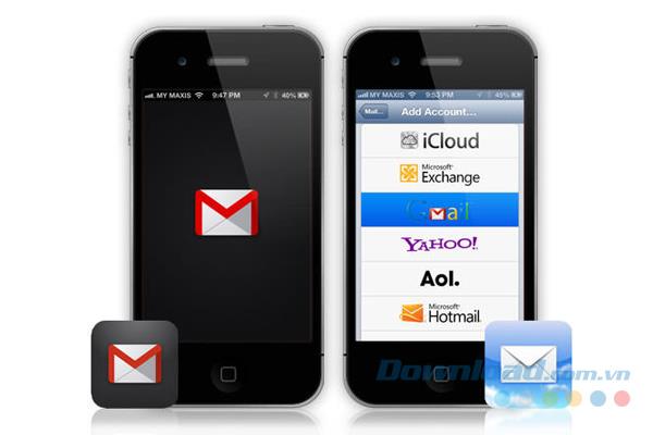 Instruction pour la connexion à Gmail, gérer les e-mails sur iPhone