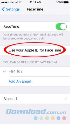 Instructions for using FaceTime on iPhone