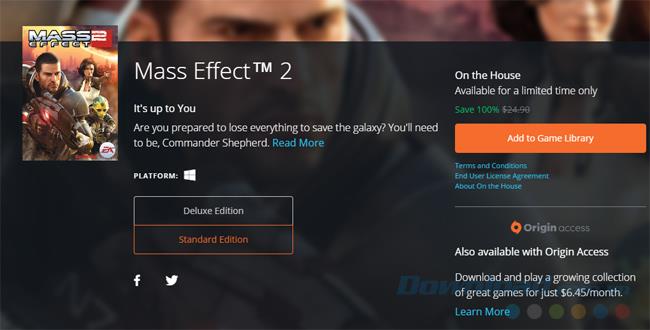 Muat turun permainan Mass Effect 2 percuma