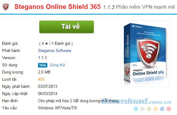 [Kostenlos] Copyright Steganos Online Shield 365-Software