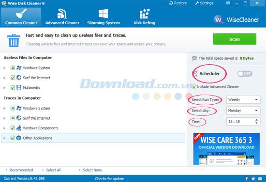 Tips untuk membersihkan dan mendefrag drive dengan Wise Disk Cleaner