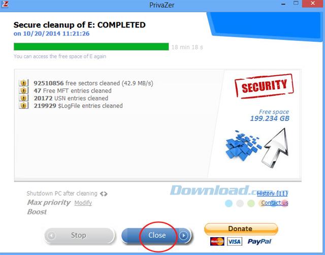 Clean system and delete junk files with PrivaZer