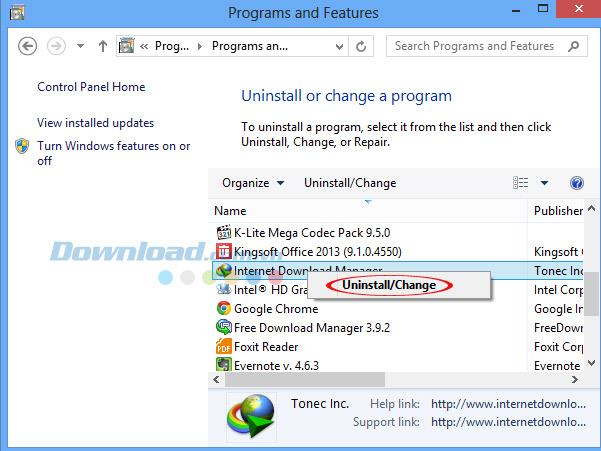 Petunjuk untuk menghapus Internet Download Manager secara menyeluruh