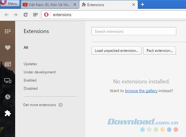 Cara mengunduh data di Opera menggunakan Internet Download Manager (IDM)