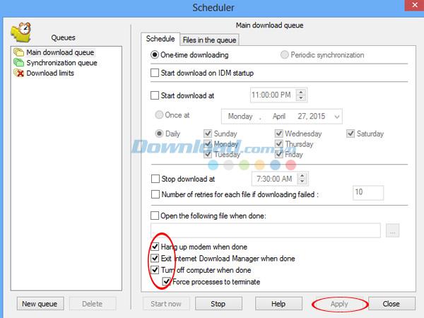 Comment planifier un arrêt par Internet Download Manager