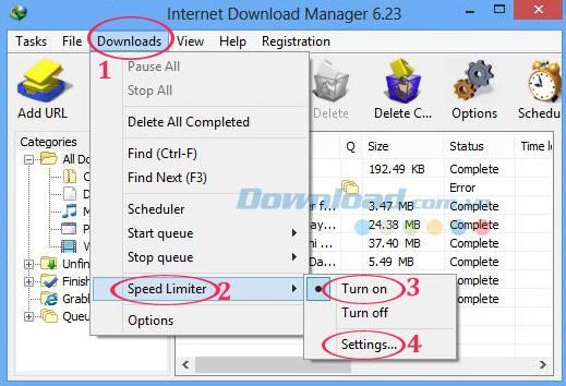 Comment limiter la vitesse de téléchargement pour Internet Download Manager