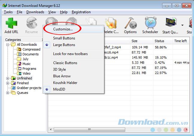 Changer linterface pour Internet Download Manager