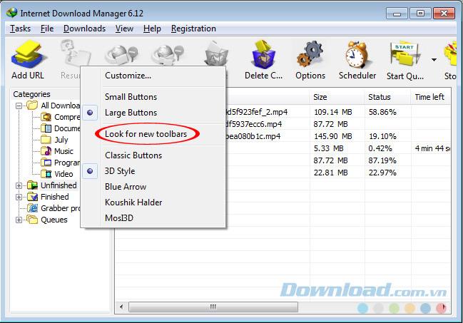 Changer linterface pour Internet Download Manager