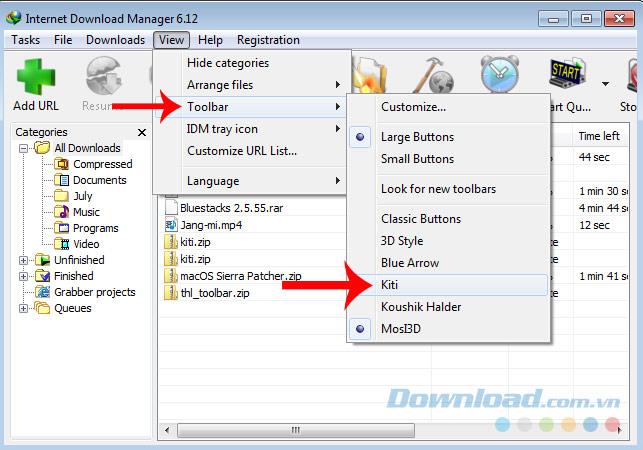 Changer linterface pour Internet Download Manager