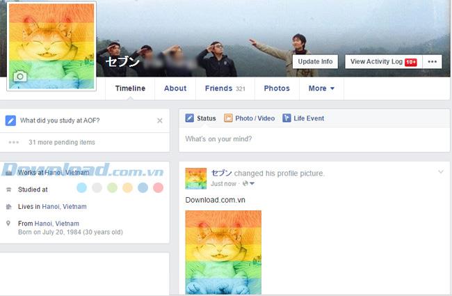 So erstellen Sie einen Facebook-Avatar mit einem 6-Farben-Effekt