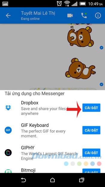 Comment partager un fichier Dropbox via Facebook Messenger