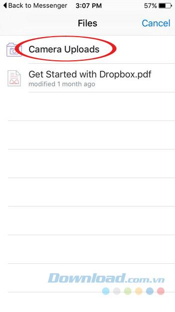 Comment partager un fichier Dropbox via Facebook Messenger