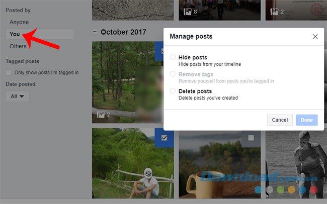How to delete a series of posts on Facebook at the same time