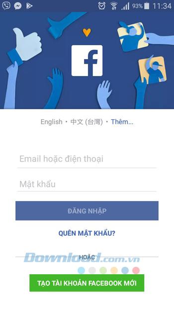 Instructions pour se connecter à Facebook par e-mail