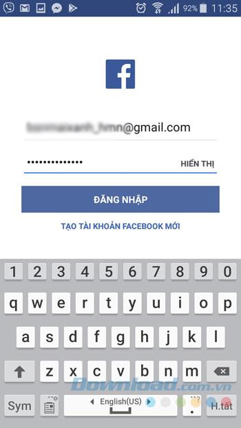 Instructions pour se connecter à Facebook par e-mail