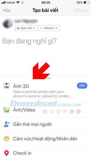 Instructions pour publier des photos 3D sur Facebook