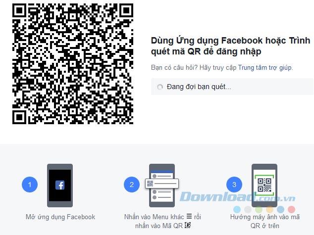 How to log into Facebook computer by scanning a QR code
