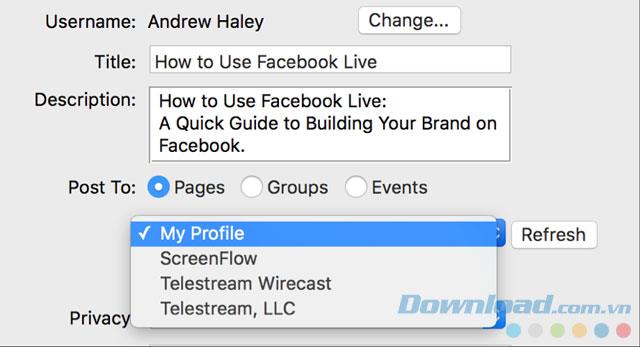 How to stream Facebook videos on computer with Wirecast