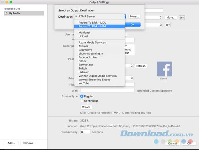 How to stream Facebook videos on computer with Wirecast