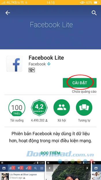 Installer Facebook Lite pour les téléphones plus anciens