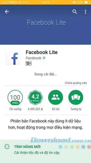 Installer Facebook Lite pour les téléphones plus anciens