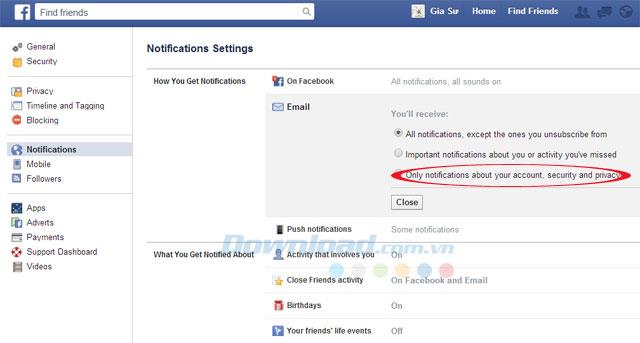 Comment désactiver les e-mails de notification Facebook