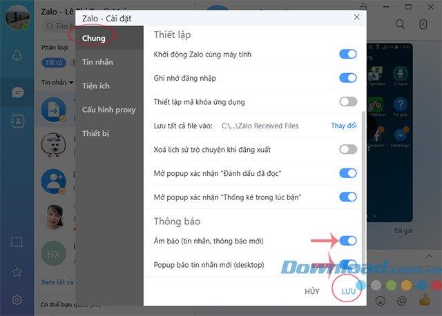 How to turn off notifications Zalo on computers and mobile