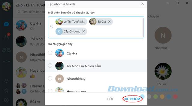 How to create a Zalo chat group on the computer