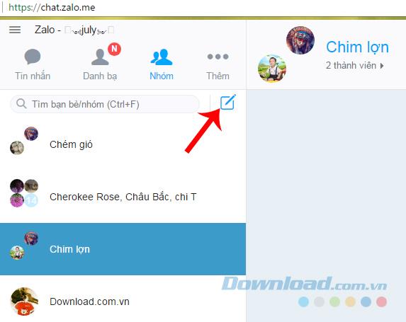 How to create a Zalo chat group on the computer
