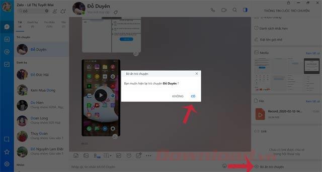 How to hide Zalo conversations on PC and phone