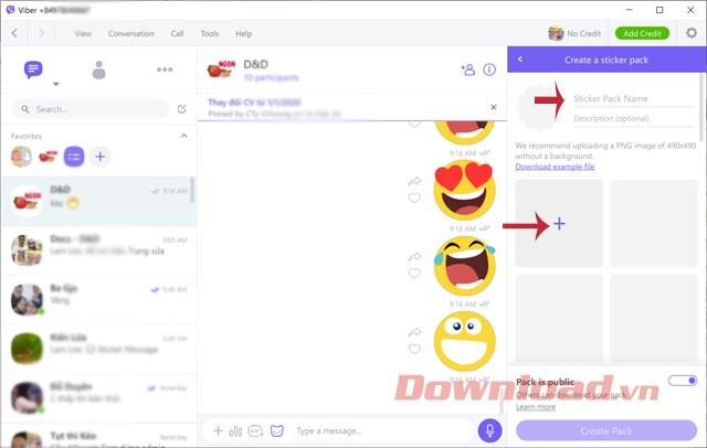 Viber PCと電話でステッカーパッケージを作成する方法