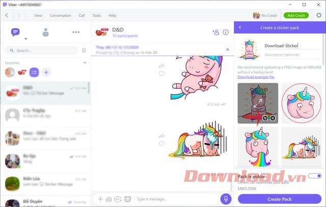 How to create Sticker packages on Viber PC and phone