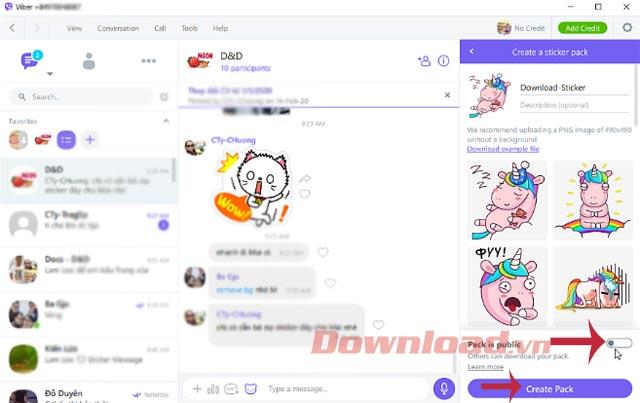 How to create Sticker packages on Viber PC and phone