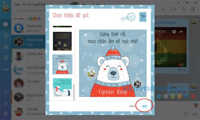 Zalo PCでクリスマスカードと年賀状を送信する方法