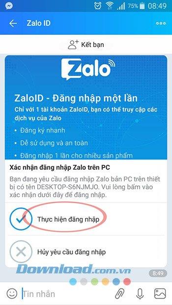Instructions on how to log in on your computer Zalo, laptop