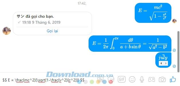 Comment écrire une formule mathématique sur Facebook Messenger