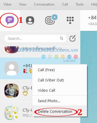 Instructions pour supprimer lhistorique de discussion Viber sur lordinateur